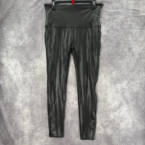 SPANX Pants - Spanx Women's Sz 1X Faux Leather Leggings‎ High Waist Black 2437